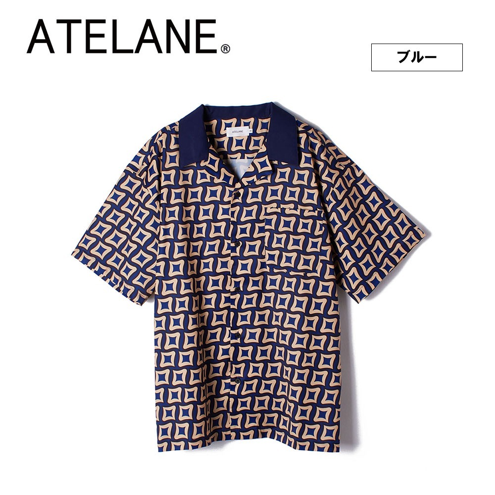 ダイヤ柄クレリックS/Sオープンシャツ | ATELANE | JUGLANS
