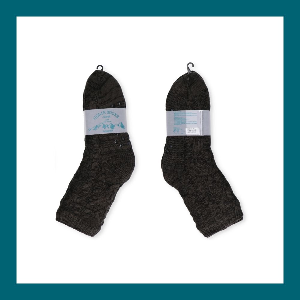 【毎年人気!】裏ボアホームソックス ケーブル柄 クルー丈