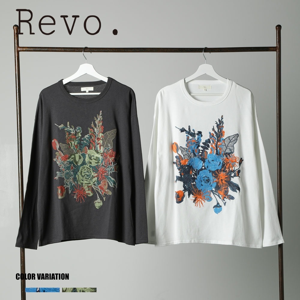 フラワーエンブロイダリーLSTee | Revo. | JUGLANS