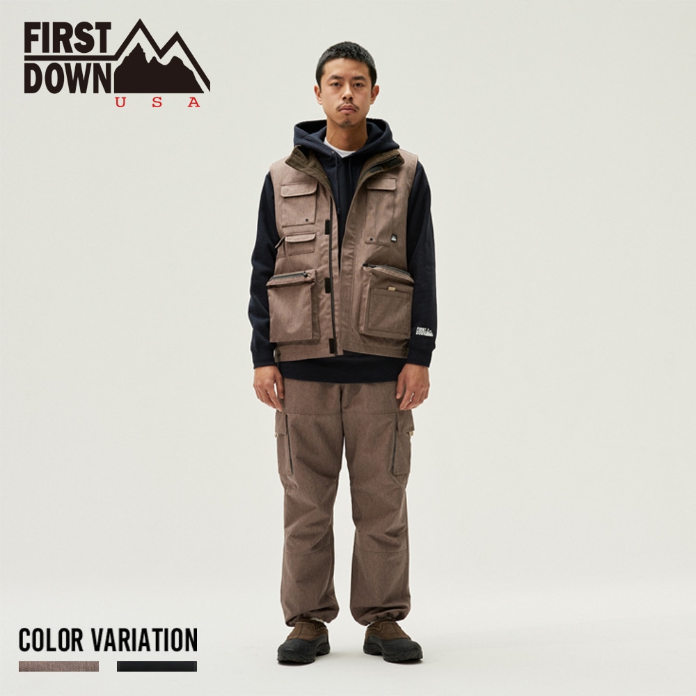 BACK FLEECE VEST HONEYCOMB LIP NYLON | FIRST DOWN USA