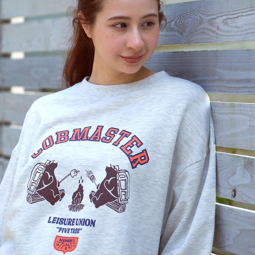 焚火クマ パウダー加工スウェット