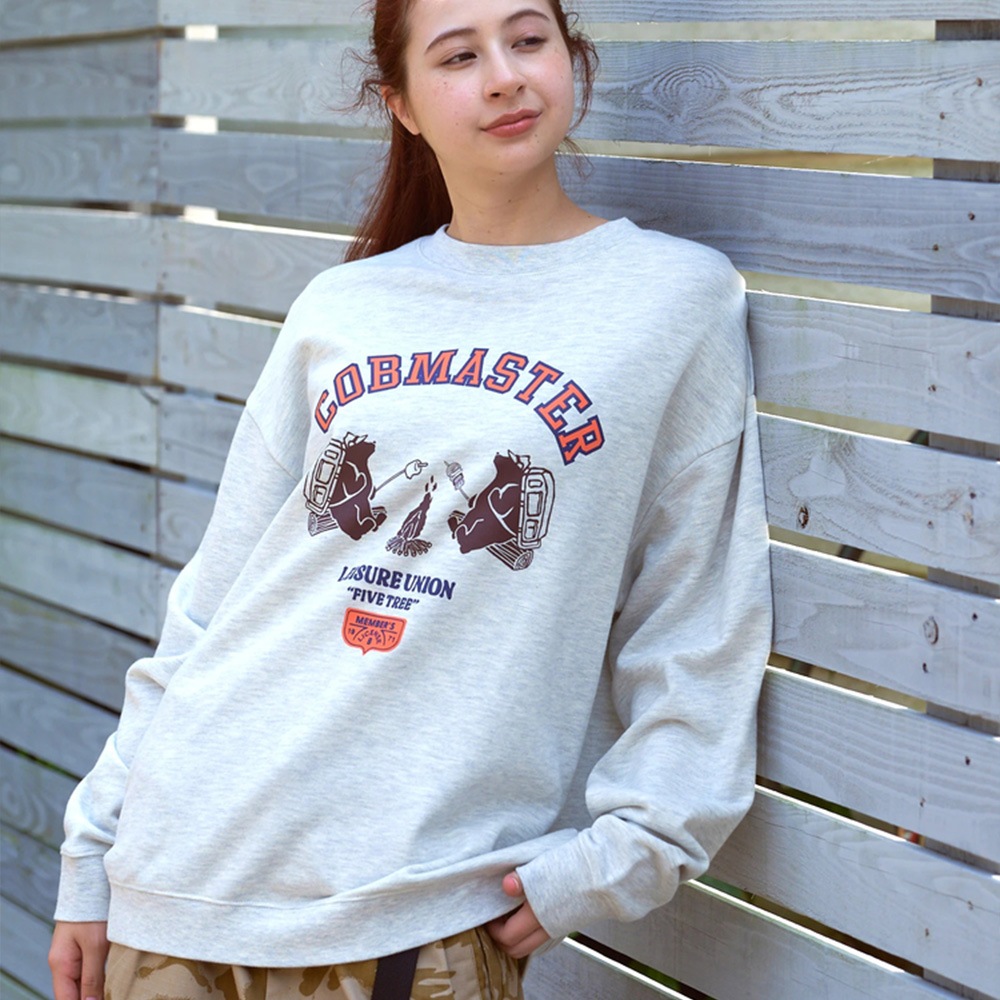 焚火クマ パウダー加工スウェット