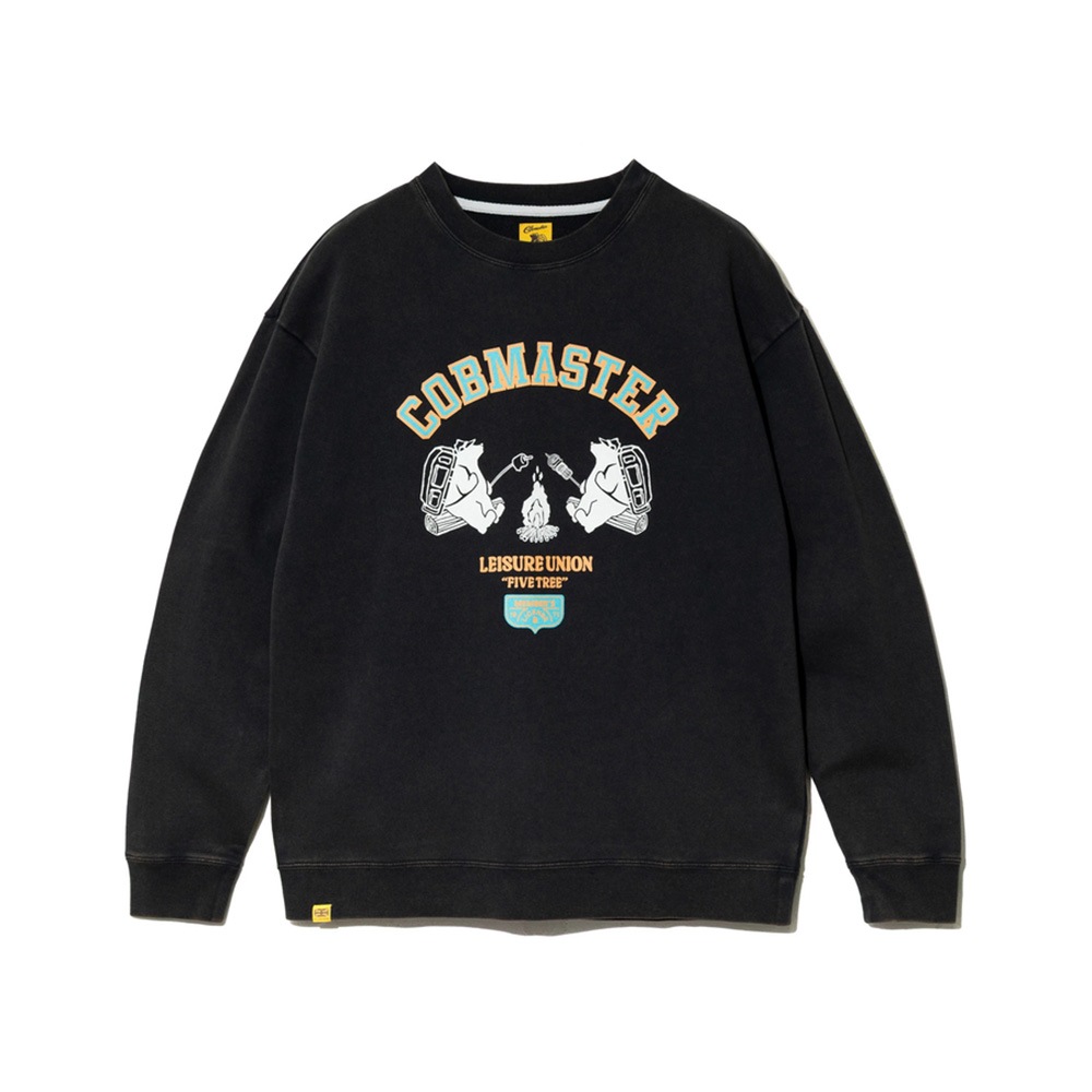 焚火クマ パウダー加工スウェット