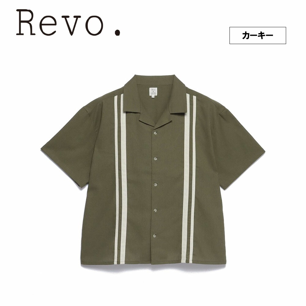 【未使用XL】FR2GOLF 半袖　オープンカラーシャツ　カーキ TRリネンオープンカラーラインssシャツ | Revo. | JUGLANS