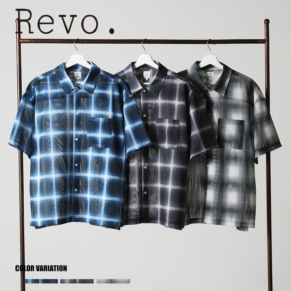 マイクロメッシュオンブレチェックプリントssシャツ | アパレル