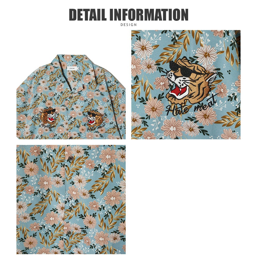 フラワープリントトラ刺繍S/Sオープンシャツ | ATELANE | JUGLANS