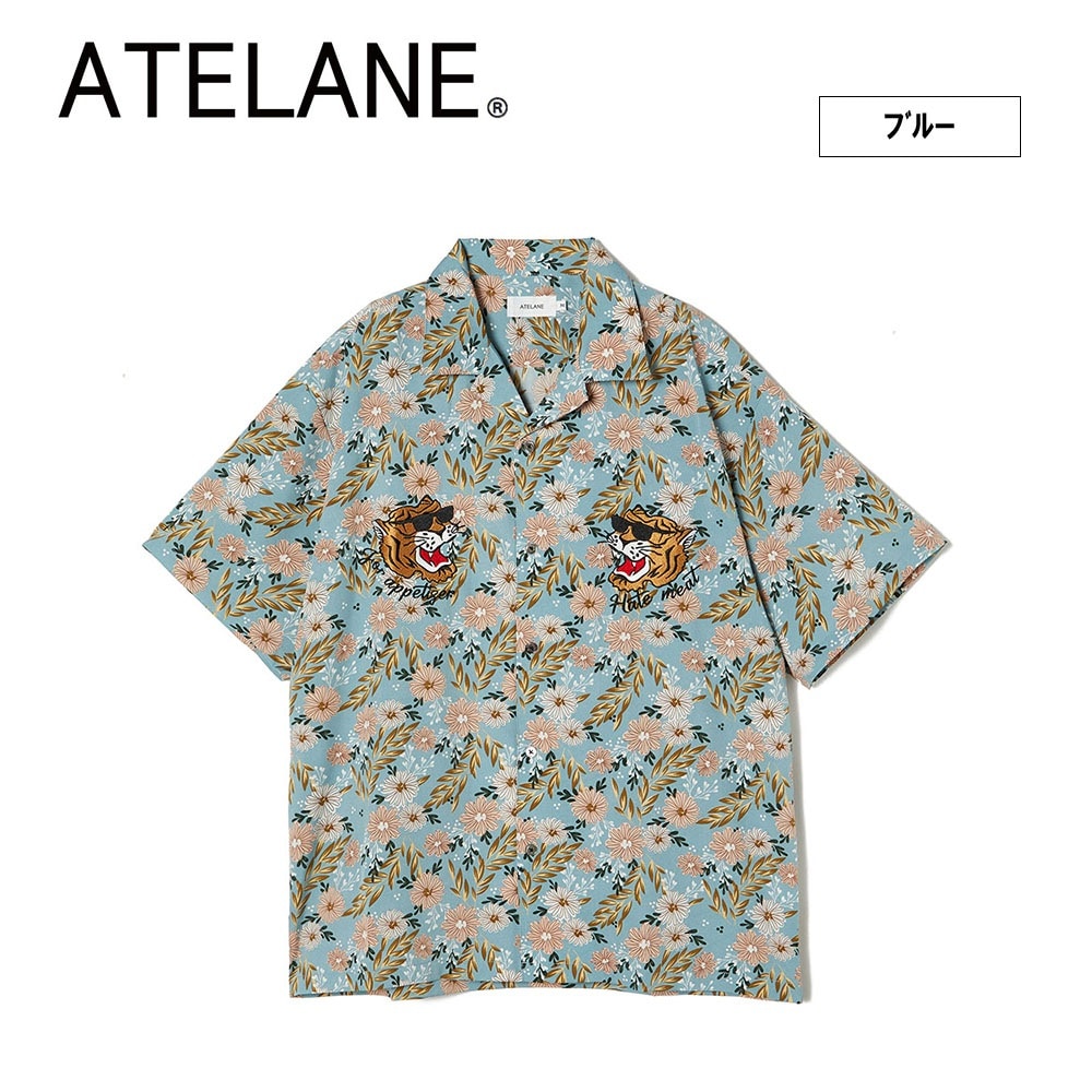 フラワープリントトラ刺繍S/Sオープンシャツ | ATELANE | JUGLANS