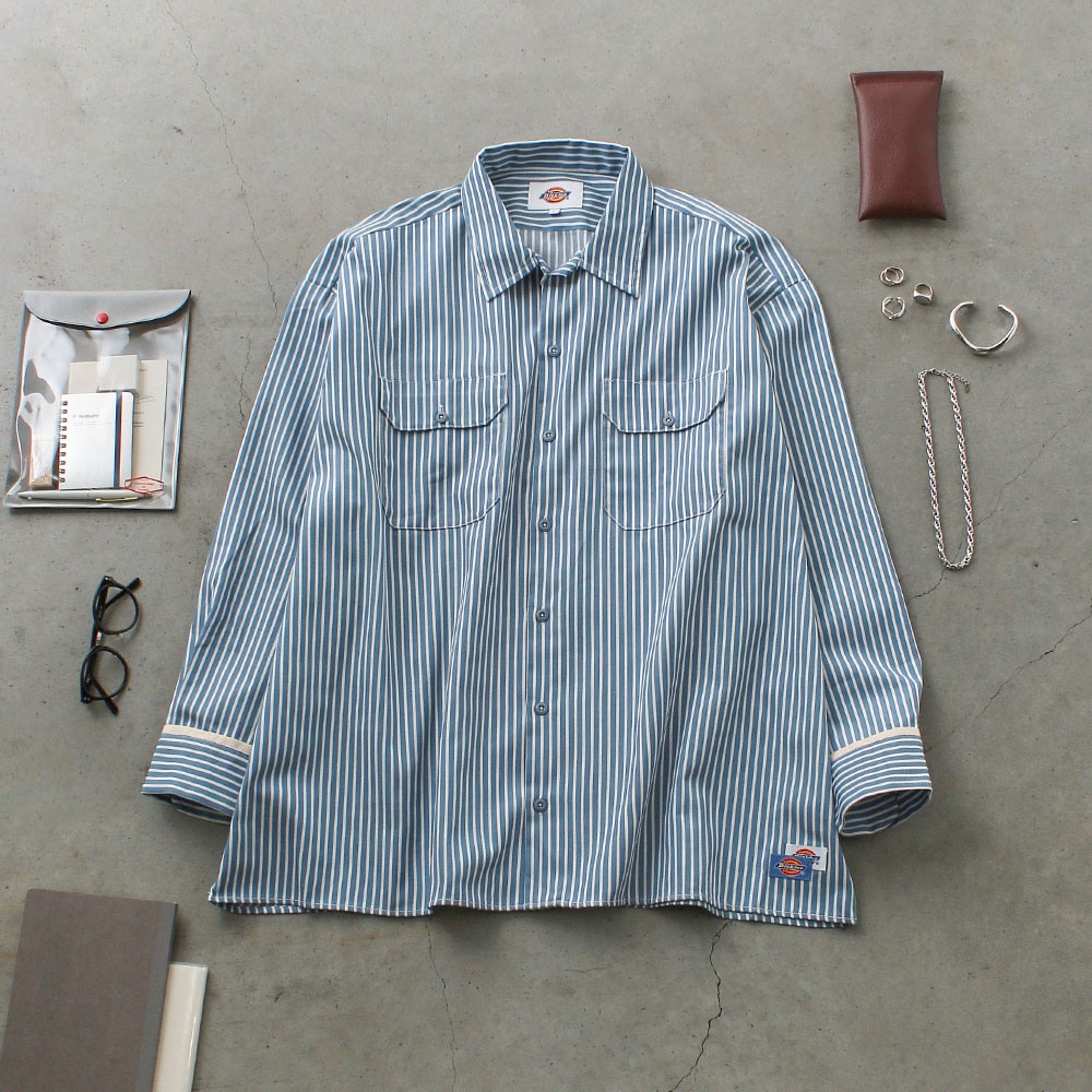 LONG SLEEVE WIDE WORK STRIPE SHIRT