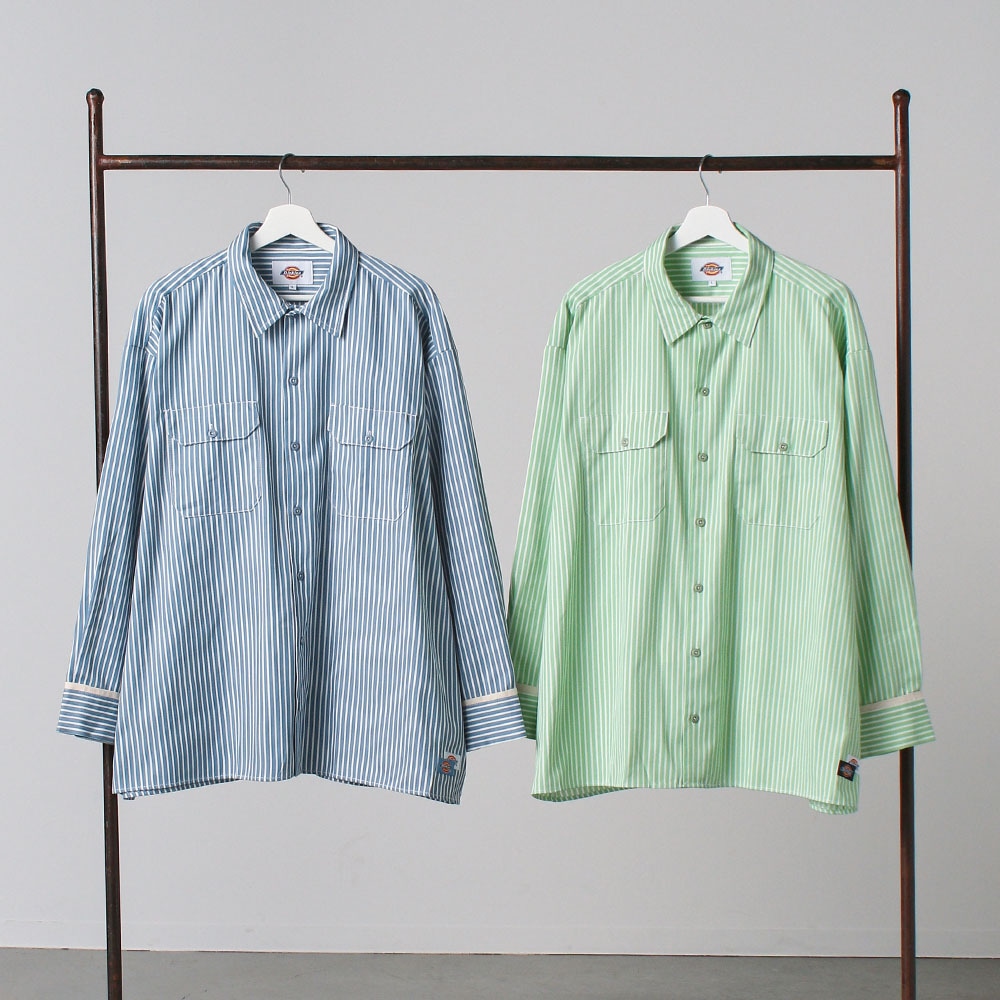 LONG SLEEVE WIDE WORK STRIPE SHIRT | Dickies,トップス | JUGLANS
