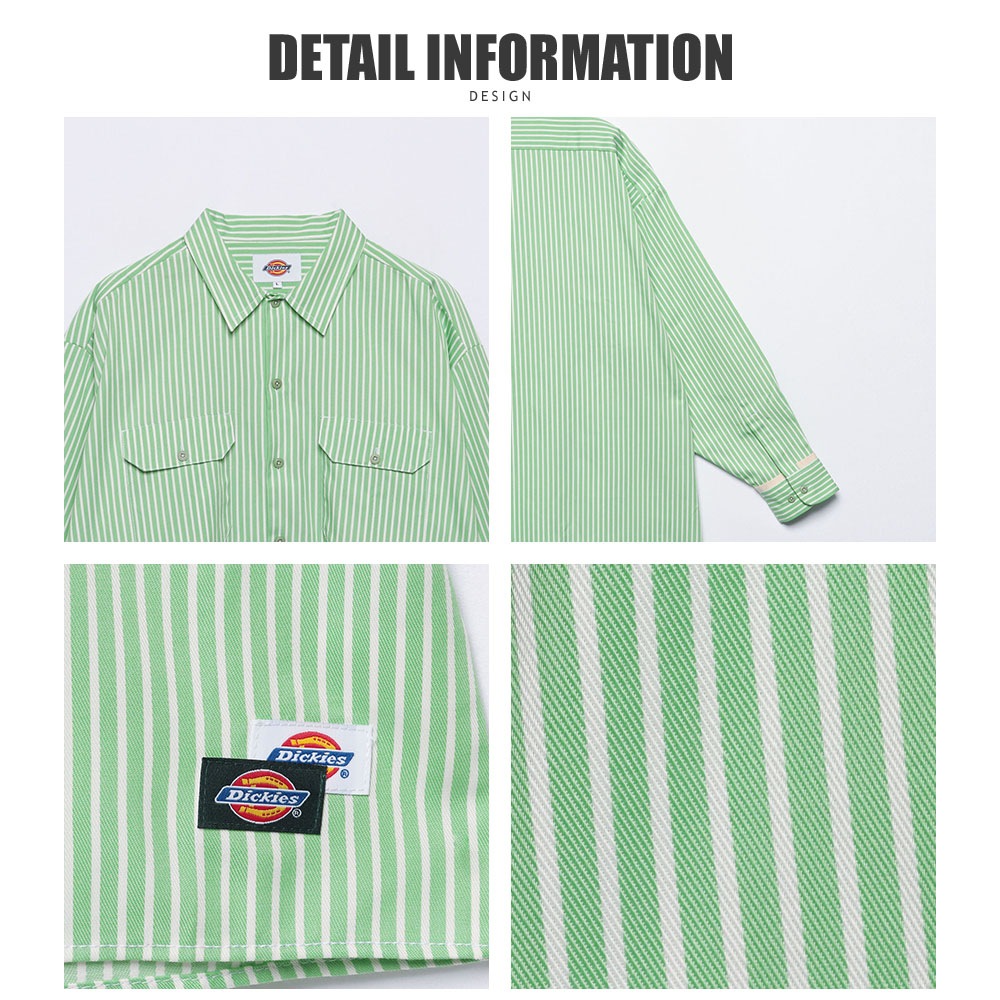 LONG SLEEVE WIDE WORK STRIPE SHIRT | Dickies,トップス | JUGLANS