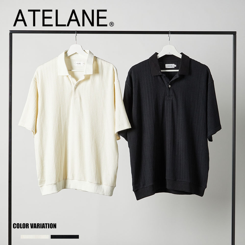 カットJQDストライプ柄S/Sポロシャツ