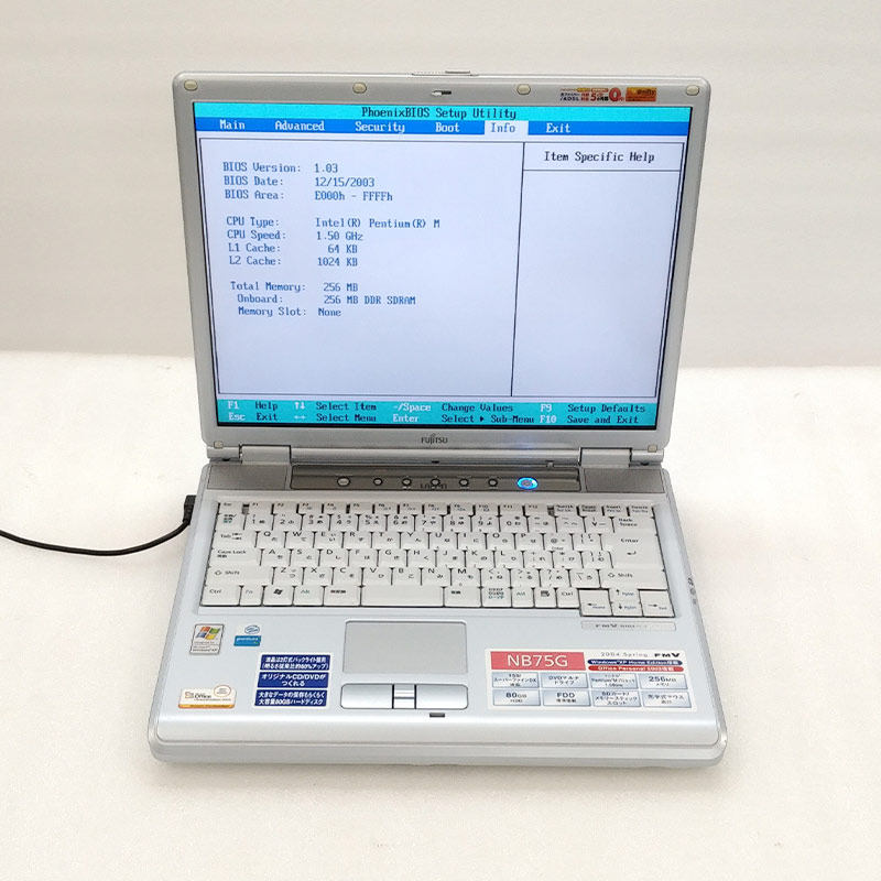 ジャンク品 富士通 FMV-BIBLO NB75G ジャンクPC ジャンク