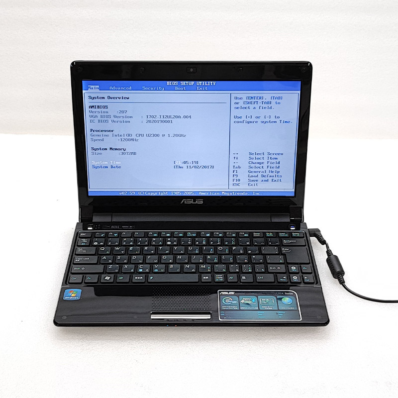 SSD搭載ノートPC(asus ul20a)