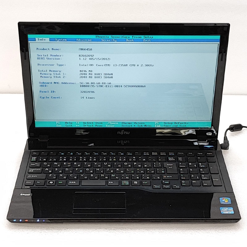 ジャンク品 富士通 LIFEBOOK AH45/H  ジャンクPC ジャンクパソコン 保証無し OS無し ACアダプタ付き