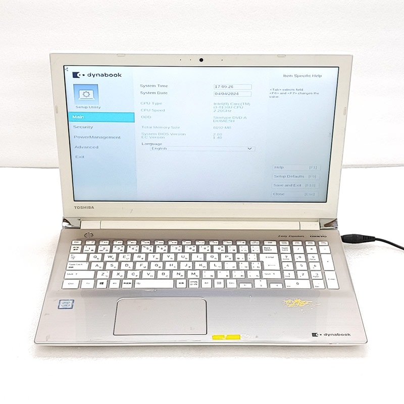 ジャンク品 東芝 dynabook P3-T4KS-BG ジャンクPC ジャンクパソコン 保証なし OS無し ACアダプタ 付き