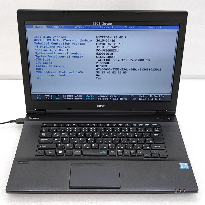 【ジャンク品】NEC Versa Pro VKT16G-4 第8世代i5搭載 薄型 軽量 中古パソコン NEC VersaPro VKT16/G-4 Windows11 Pro Core