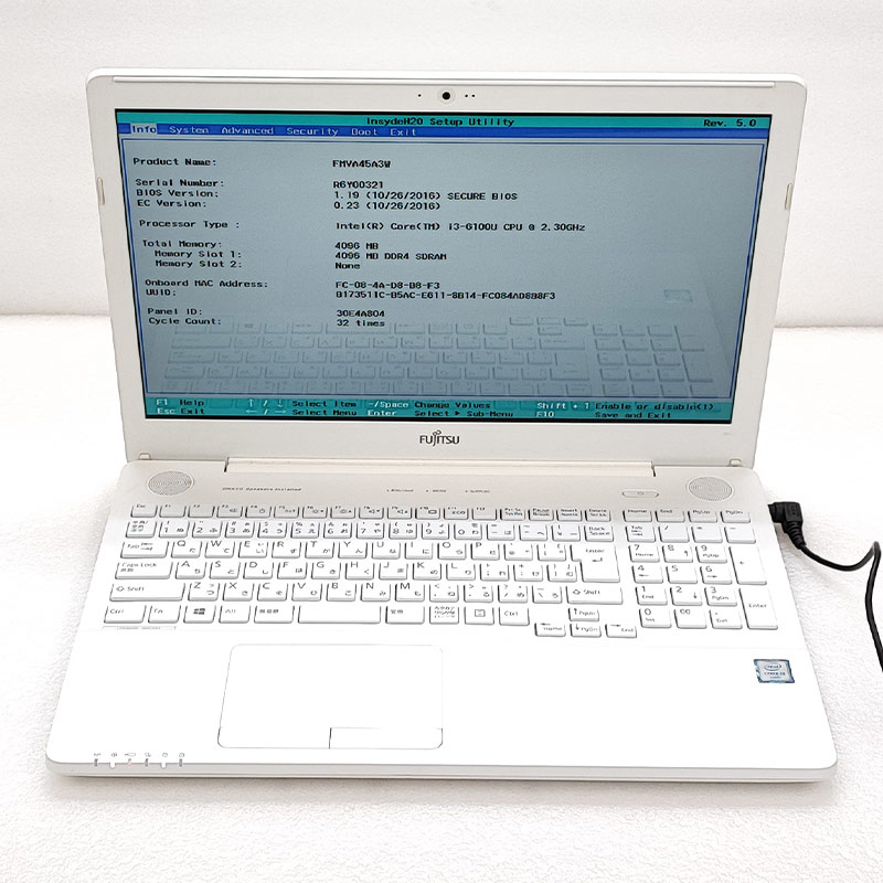 ジャンク☆富士通☆LIFEBOOK AH45/U ノートパソコン☆Core i3-5005U 2.00GHz/4GB/SSD64GB/ブルーレイ/Win 10/管S1103 #