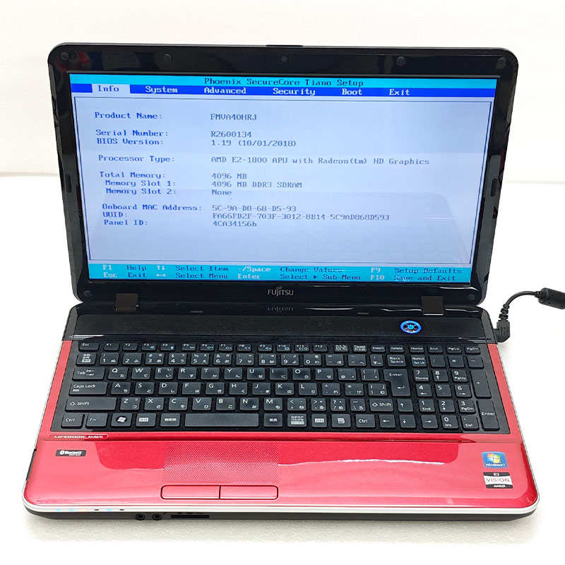 ジャンク品 富士通 LIFEBOOK AH40/H FMVA40HRJ ジャンクPC ジャンク