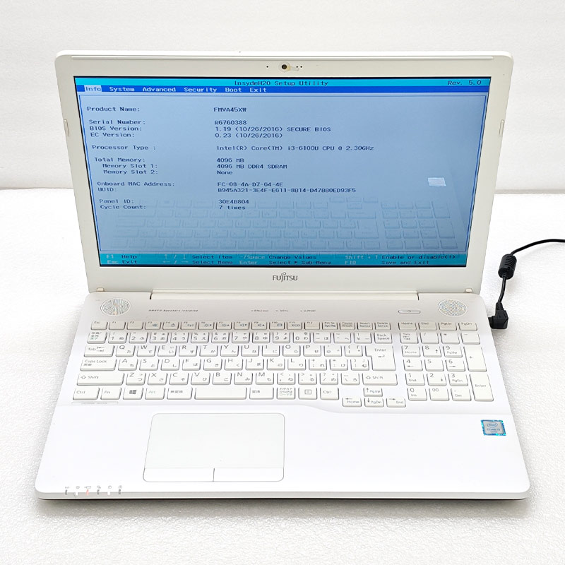 ジャンク品 富士通 LIFEBOOK AH45/X FMVA45XW ジャンクPC ジャンクパソコン 保証無し OS無し ACアダプタ付属