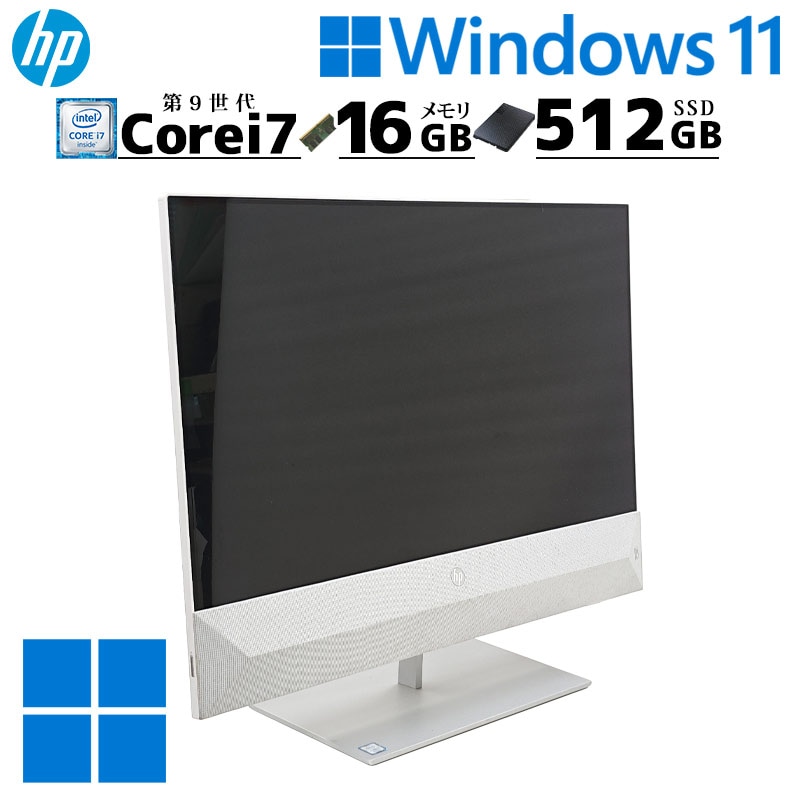 一体型PC 中古デスクトップ HP Pavilion All-in-One 24-xa0xxx Windows11 Pro Core i7 9700T メモリ 16GB SSD 512GB 24型 無線LAN Wi-Fi 本体 / 3ヶ月保証 中古デスクトップパソコン (8237)