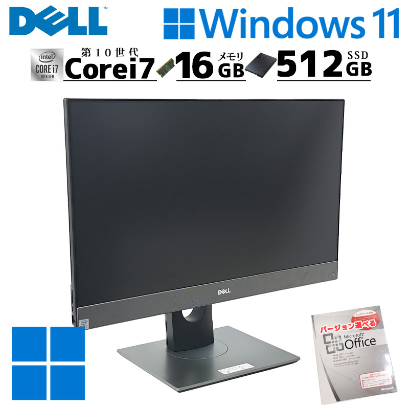 一体型PC 中古デスクトップ Microsoft Office付き DELL OptiPlex 7780 All-in-One Windows11 Pro Core i7 10700 メモリ 16GB SSD 512GB 27型 本体 / 3ヶ月保証 中古デスクトップパソコン (8312of)