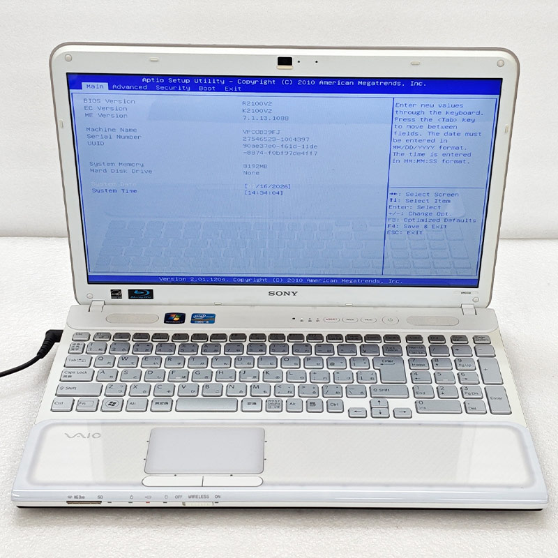 ジャンク品 SONY VAIO Cシリーズ VPCCB39FJ ジャンクPC ジャンクパソコン 保証無し OS無し ACアダプタ付属