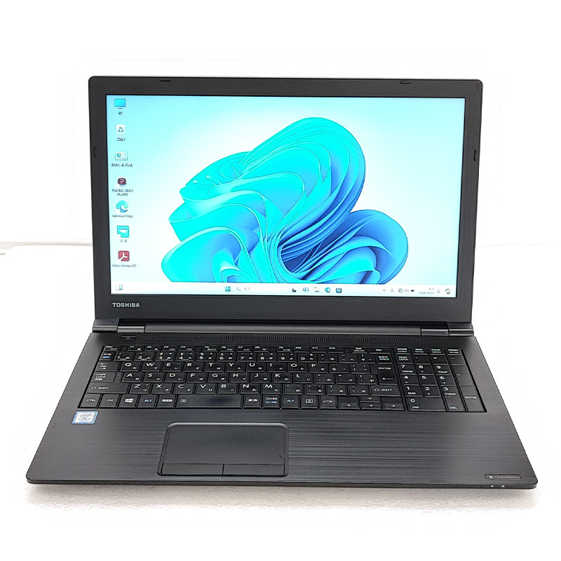 薄型 大画面 中古パソコン 東芝/Dynabook dynabook B65/J Windows11 Pro Core i3 7100U メモリ 8GB SSD 256GB 15.6型 DVDマルチ 無線LAN Wi-Fi 15インチ A4 本体 / 3ヶ月保証 中古ノートパソコン (6101a)