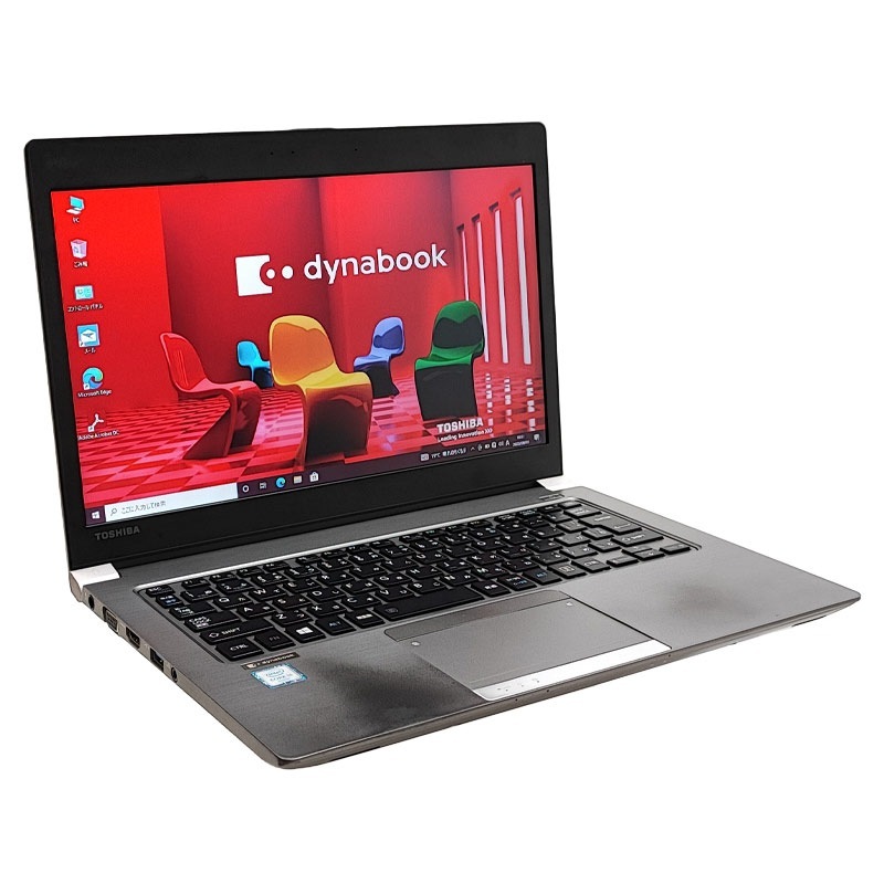 薄型 軽量 中古パソコン Microsoft Office付き 東芝/Dynabook dynabook R63/P Windows10 Pro Core i5 5200U メモリ 8GB SSD 128GB 13.3型 無線LAN Wi-Fi 13インチ B5 本体 / 3ヶ月保証 中古ノートパソコン (6200of)