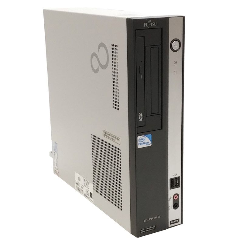中古パソコン Microsoft Office搭載 富士通 ESPRIMO D550/B Windows7 Pentium E5800 メモリ2GB HDD160GB DVDROM (2502of) 3ヵ月保証 / 中古デスクトップパソコン
