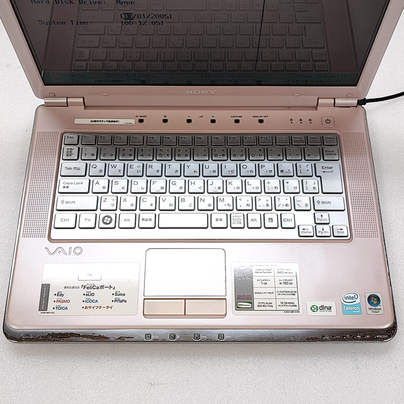 ジャンク品 SONY Vaio VGN-CR61B/P ジャンクPC ジャンクパソコン 保証無し OS無し ACアダプタ付き