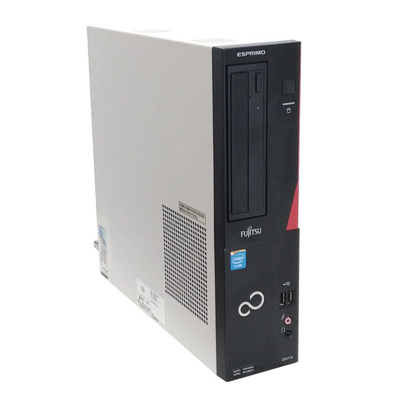 Win7 32bit 中古デスクトップ Microsoft Office付き 富士通 ESPRIMO D551/GX Windows7 Pro Celeron G1610 メモリ 4GB HDD 500GB DVD-ROM 液晶モニタ付 本体 / 3ヶ月保証 中古デスクトップパソコン (7401lcdof)