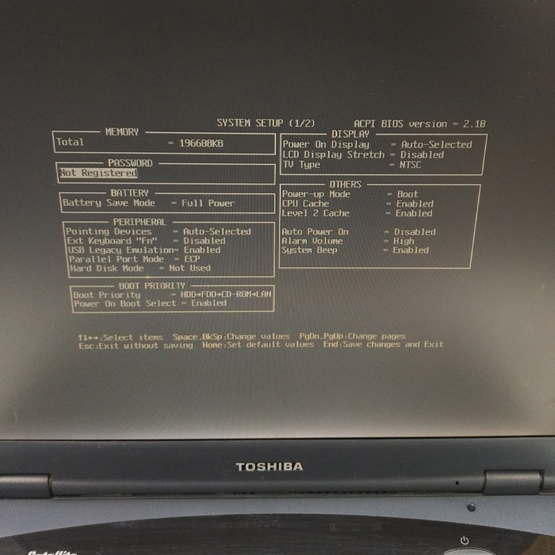 ジャンク品】 東芝 DynaBook Satellite 1800 SA95C/3 ジャンクPC