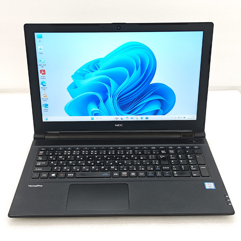 薄型・大画面 中古パソコン Microsoft Office付き NEC VersaPro VKL20/F-1 Windows11 Pro Core i3 6006U メモリ 8GB SSD 256GB 15.6型 DVDマルチ 無線LAN Wi-Fi 15インチ A4 本体 / 3ヶ月保証 中古ノートパソコン (7009aof)