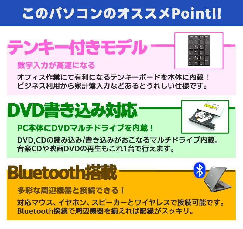 中古ノートパソコン Microsoft Office搭載 NEC VersaPro VK26H/D-T