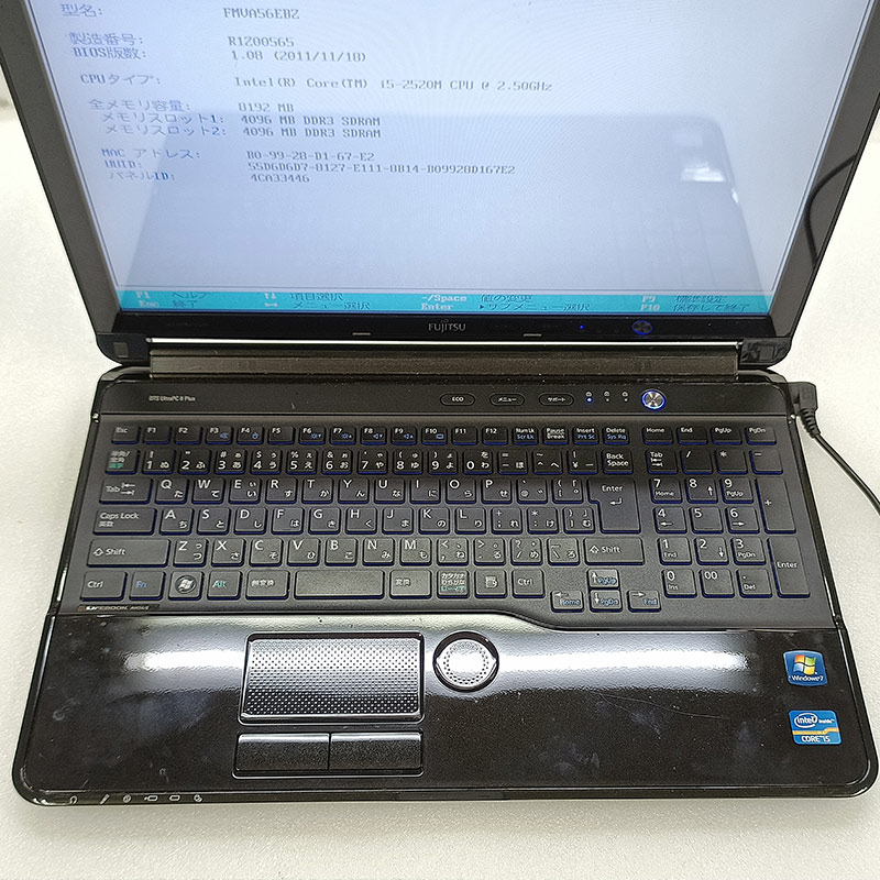 【ジャンク品】 富士通 LIFEBOOK AH56/E ジャンクPC ジャンクパソコン 【ACアダプタ付き】 HDDマウンタ無し 保証無し