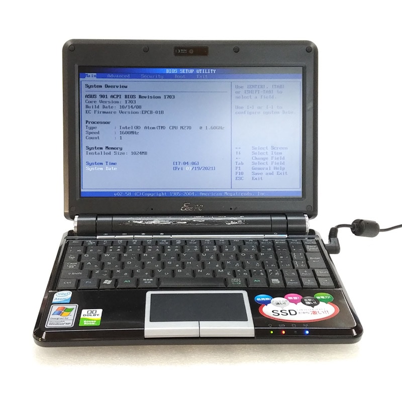 【中古】ASUSノートPC ジャンク品】 ASUS Eee PC 901 BK 中古ノートパソコン 【ACアダプタ