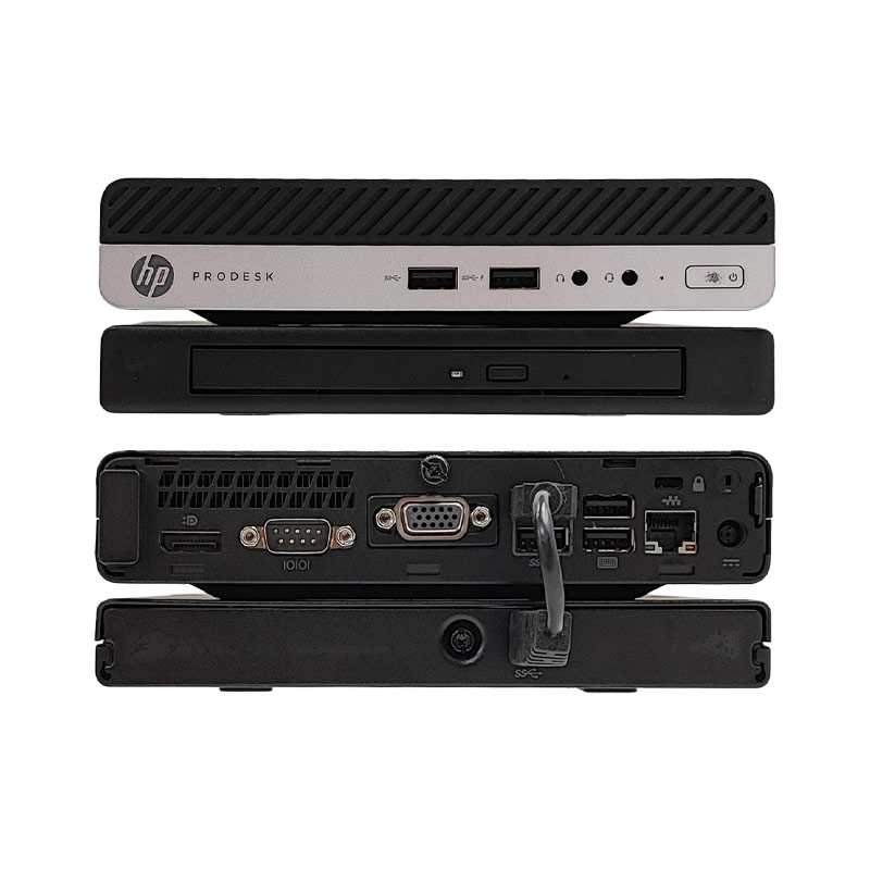 ミニPC 中古デスクトップ HP Prodesk 400 G3 mini Windows11 Pro Core i5 7500T メモリ 8GB 新品SSD 256GB DVDマルチ 液晶モニタ WPS Office付 DVDドライブ付き 本体 / 3ヶ月保証 中古デスクトップパソコン (5731lcd)
