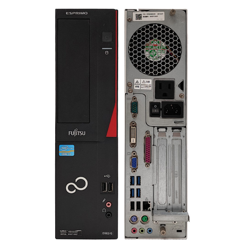 WIn7 32bit 中古デスクトップ Microsoft Office付き 富士通 ESPRIMO D582/G Windows7 Pro Core i3 3240 メモリ 4GB HDD 250GB DVD-ROM 液晶モニタ付 rs232c パラレル / 3ヶ月保証 中古デスクトップパソコン (5532lcdof)