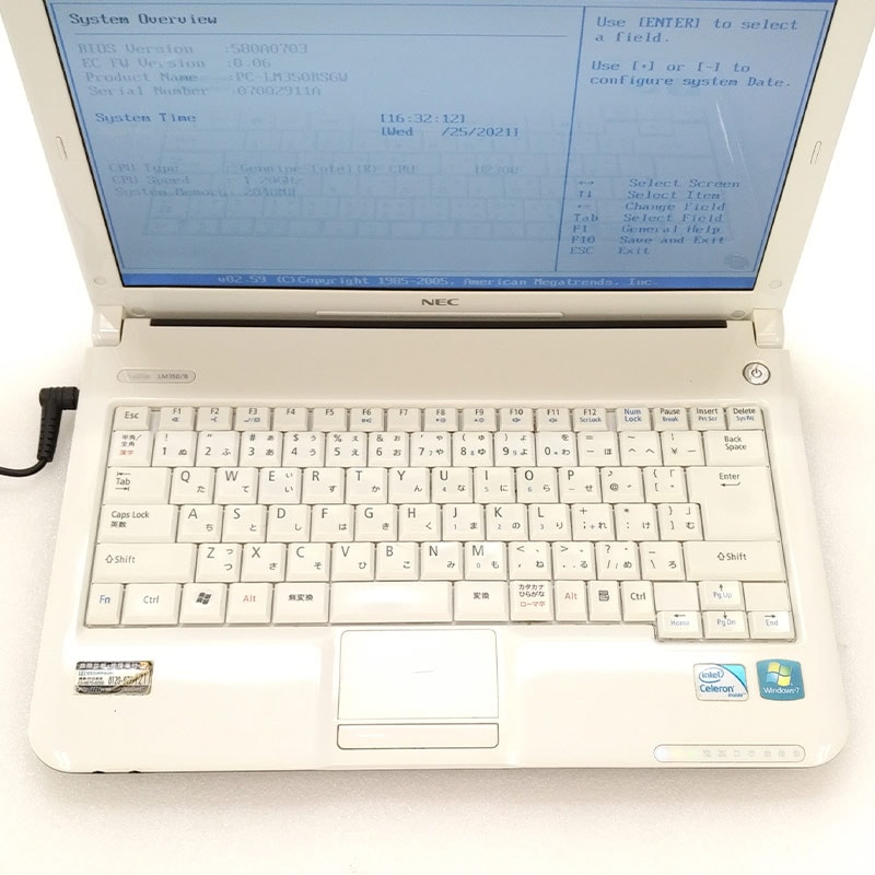 【ジャンク品】 NEC LaVie M LM350/BS6W ジャンクPC ジャンクパソコン ACアダプタ付き 保証無し