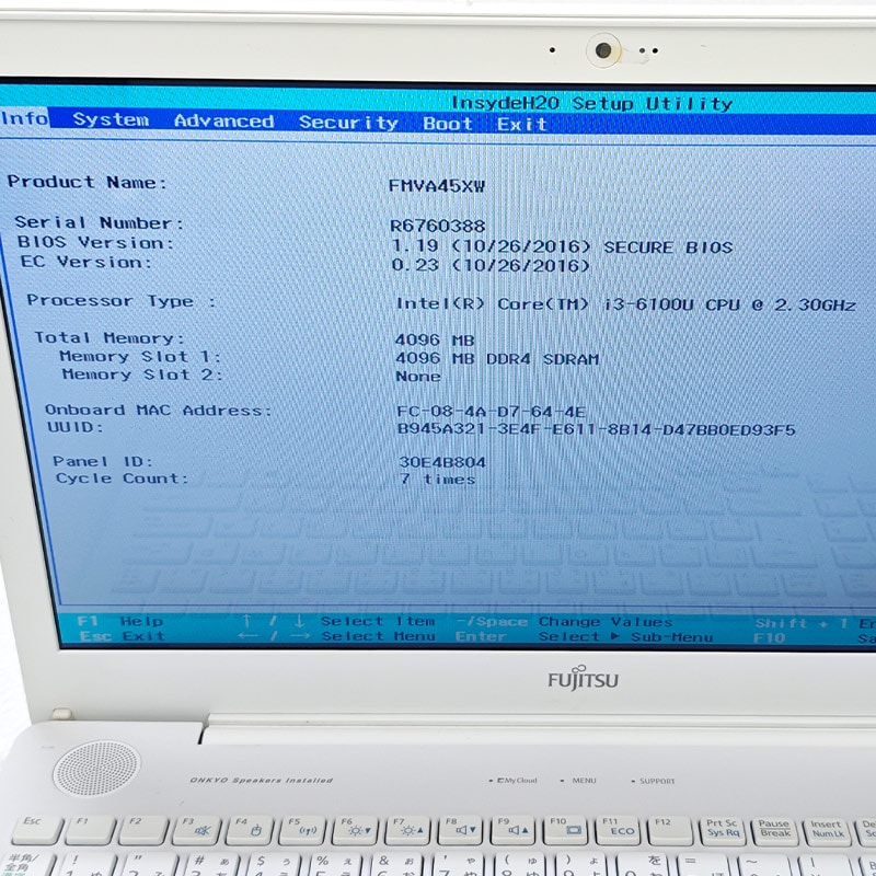 ジャンク品 富士通 LIFEBOOK AH45/X FMVA45XW ジャンクPC ジャンク