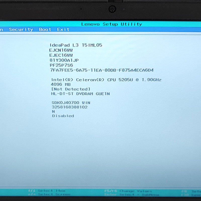 ジャンク品 Lenovo ideaPad L3-15IML05 ジャンクPC ジャンクパソコン 