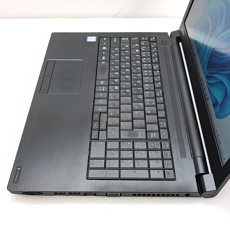 薄型 大画面 中古ノートパソコン 東芝 dynabook B55/M  Windows11 Pro Core i3 7130U メモリ 8GB SSD 256GB DVD-ROM 15.6型 無線LAN 15インチ A4 WPS Office付き (3954a) 3ヵ月保証 / 中古パソコン