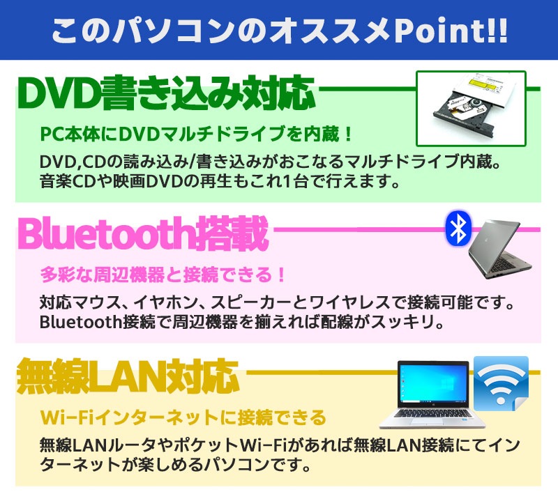 おすすめ週替わりPC 中古ノートパソコン Microsoft Office搭載 東芝 Dynabook B554/L Windows10 Corei7 4600M メモリ8GB SSD512GB DVDマルチ 15.6型 無線LAN (1967of) 3ヵ月保証 / 中古パソコン