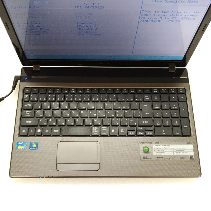 ジャンク品 acer ASPIRE 5750 ジャンクPC ジャンクパソコン ACアダプタ付き 保証無し