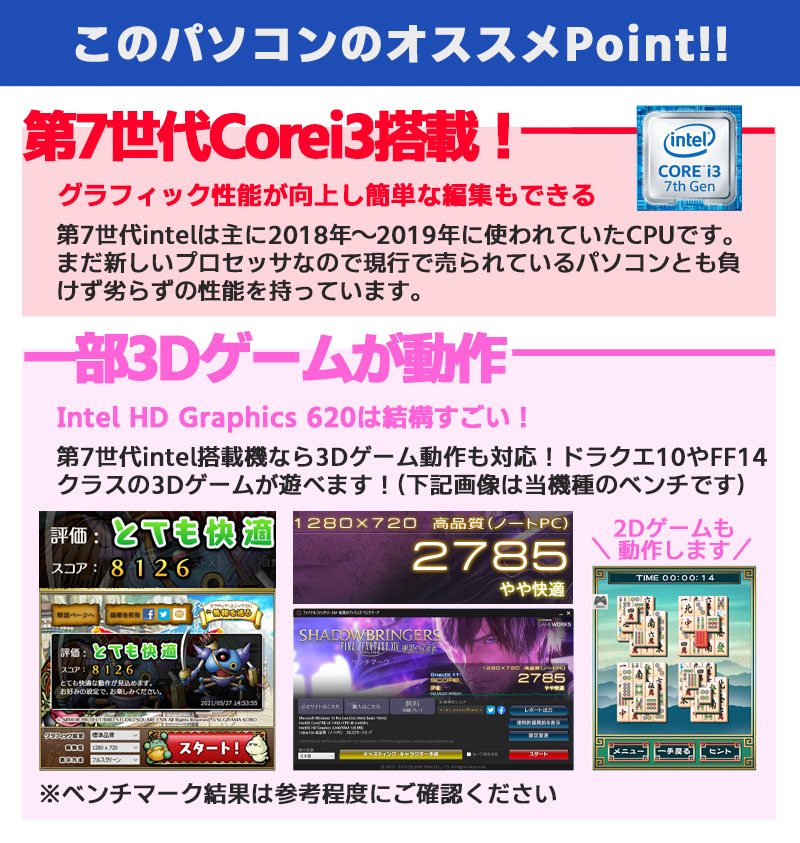 中古ノートパソコン NEC VersaPro VK24/AA-1 Windows10Pro Corei3 7100U メモリ16GB SSD128GB DVDROM 15.6型 無線LAN WPS Office (LN83swi) 3ヵ月保証 / 中古ノートパソコン 中古パソコン