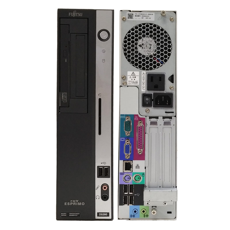 中古パソコン 富士通 FMV-D5260 WindowsXP Core2Duo E4600 メモリ4GB SSD256GB CD-ROM(2591) 3ヵ月保証 / 中古デスクトップパソコン