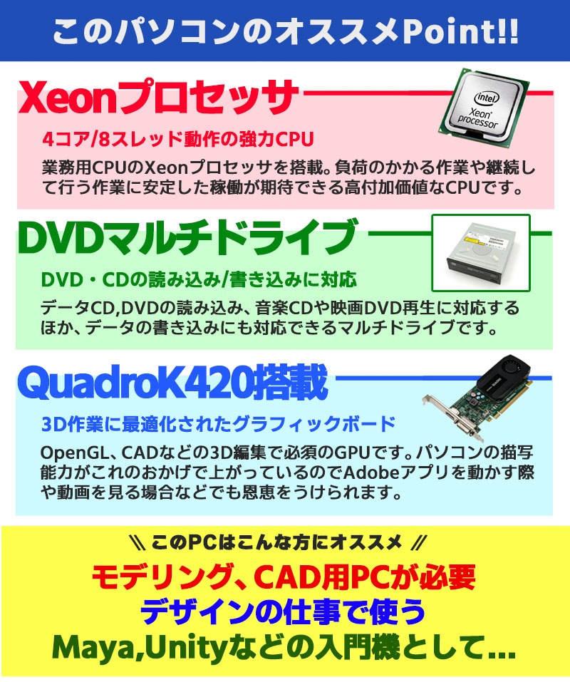 中古パソコン Microsoft Office搭載 HP Z240 SFF Wordstation Windows10Pro Xeon E-1230v3-3.3Ghz メモリ8GB HDD500GB DVDマルチ (YH59qmof) 3ヵ月保証 / 中古デスクトップパソコン