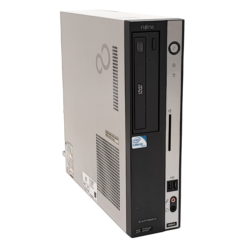 懐かしのWindows XP 中古デスクトップ Microsoft Office付き 富士通 ESPRIMO D550/B WindowsXPPro Celeron 450 メモリ 4GB 新品SSD 256GB DVD-ROM 液晶モニタ付 本体 / 3ヶ月保証 中古デスクトップパソコン (7492lcdof)
