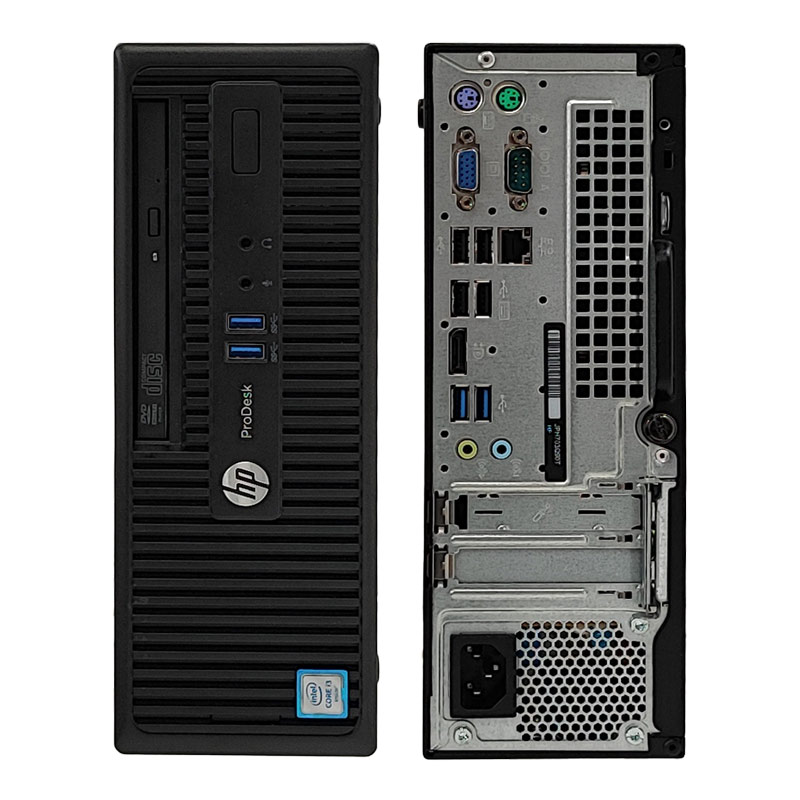 スモール筐体 中古デスクトップ HP ProDesk 400 G3 SFF Windows10 Home Core i3 6100 メモリ 8GB SSD 128GB DVD-ROM 液晶モニタ WPS Office付 本体 / 3ヶ月保証 中古デスクトップパソコン (3895lcd)