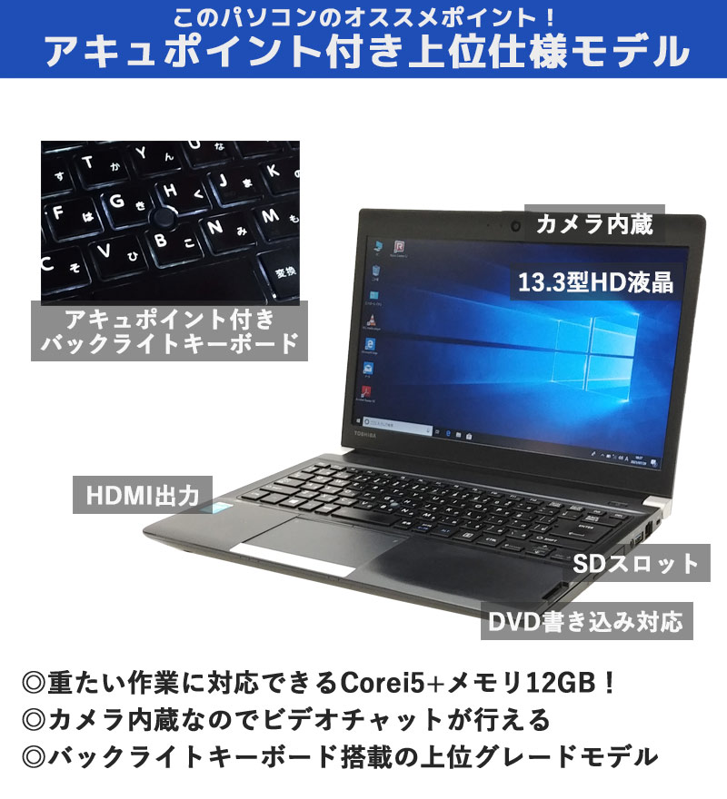 ノートパソコン Office搭載 Corei3 メモリ12GB HDD320GB 【公式通販】
